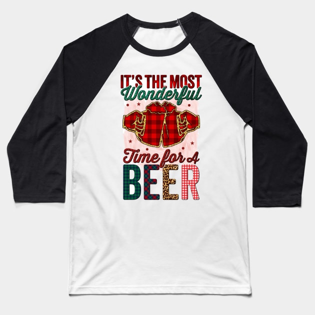 It's the most wonderful time for beer - Christmas drinks - I love beer - beer Baseball T-Shirt by NotUrOrdinaryDesign